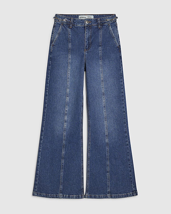 Blue Wide Leg Jeans