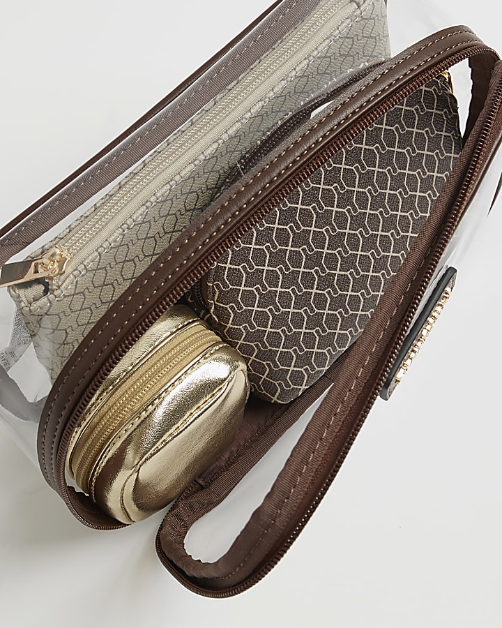 Brown Monogram Pouch Makeup Bag Bundle