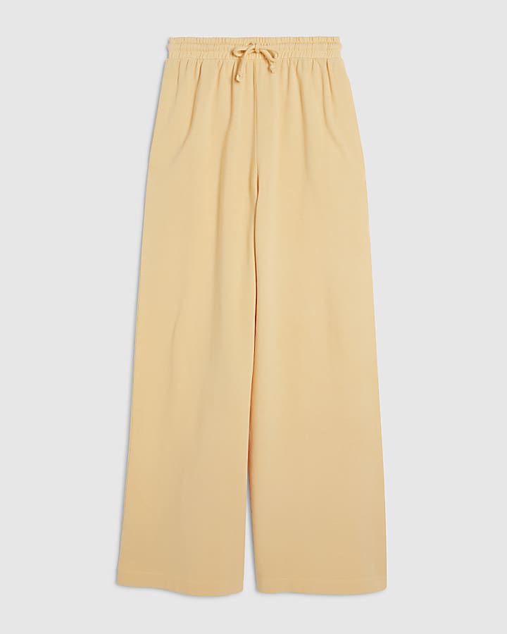 Orange Drawstring Wide Leg Joggers