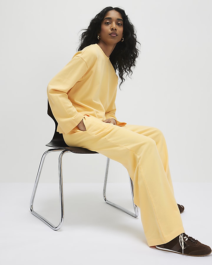 Orange Wide Leg Joggers