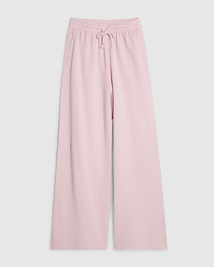 Pink Wide Leg Drawstring Joggers