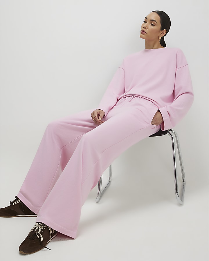 Pink Wide Leg Joggers