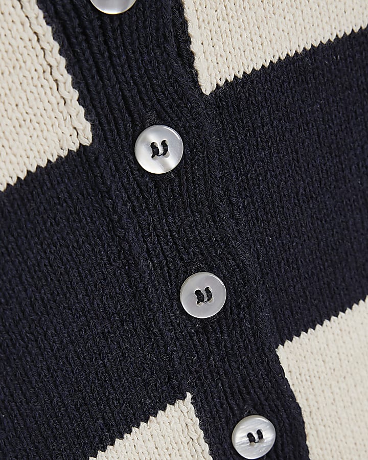 Navy Striped Cardigan