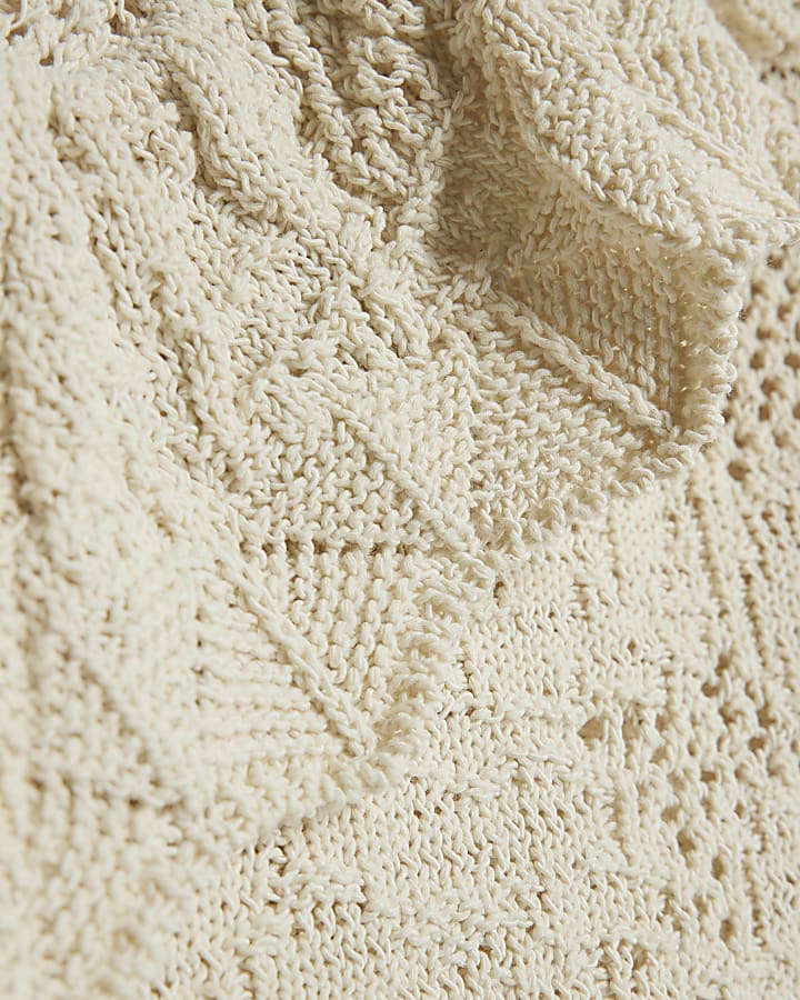Cream Crochet Frill Top