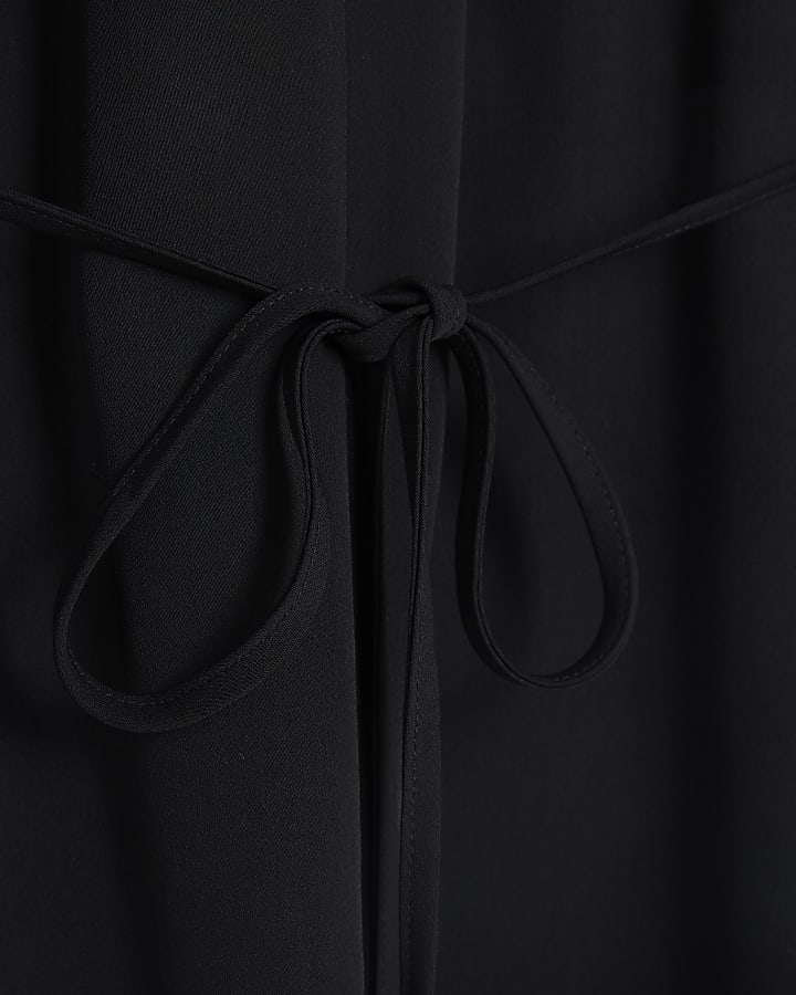 Black Zip Front Skater Mini Dress