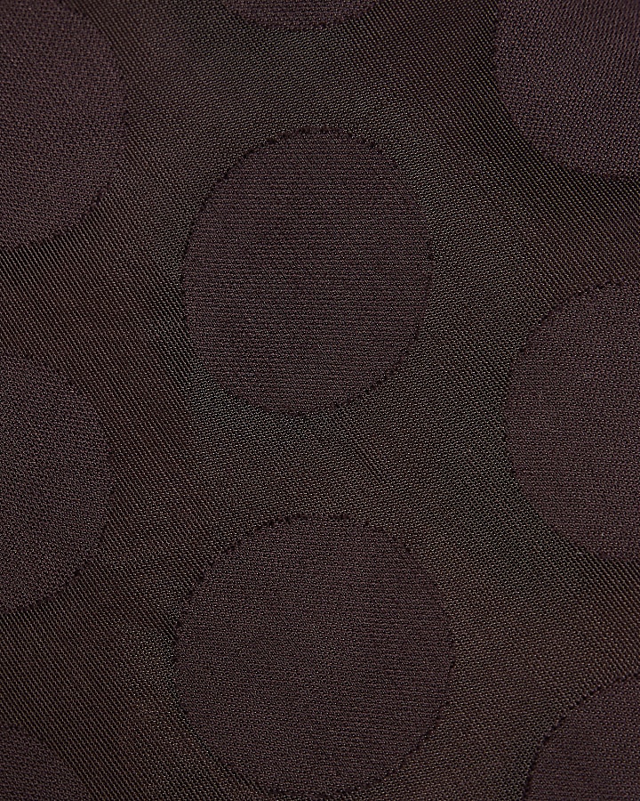 Brown Belted Spot Print Shorts