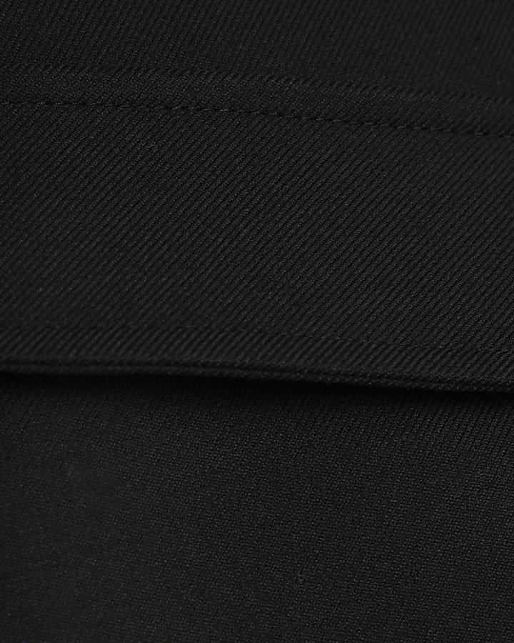 Black Asymmetric Pocket Front Skort