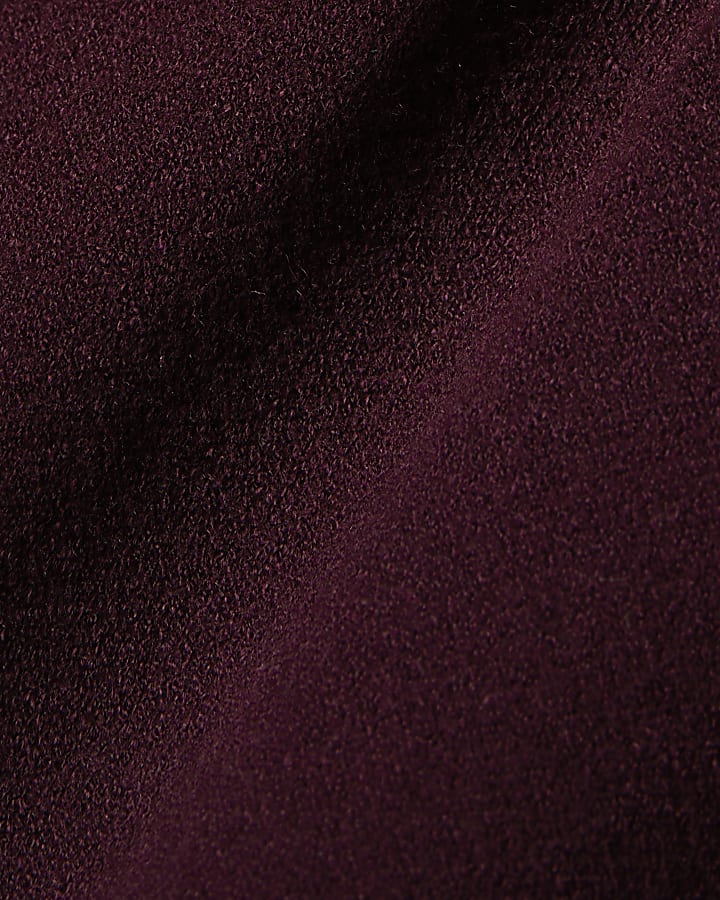 Red Knitted Wide Leg Trousers