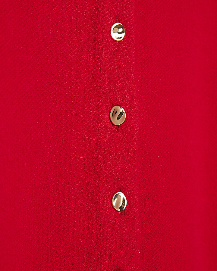 Red Longline Structured Cardigan