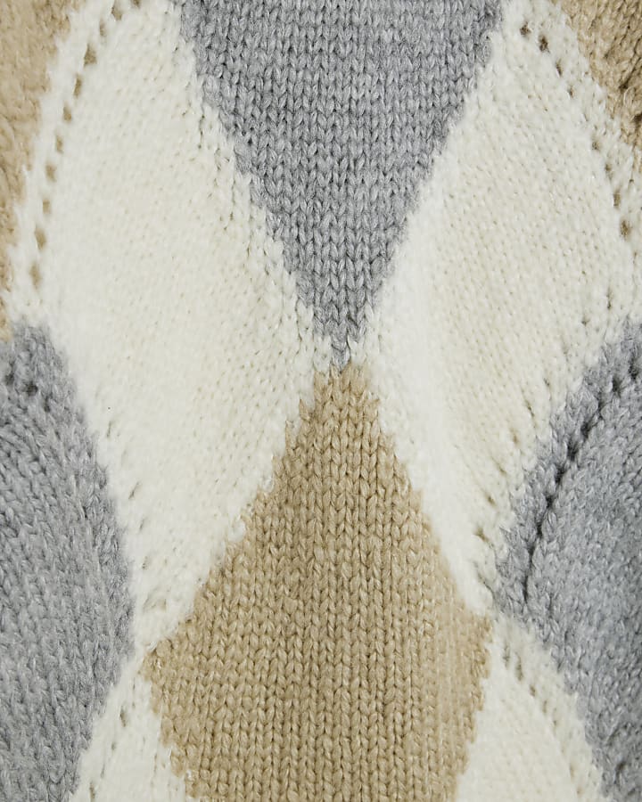 Cream Argyle Jumper