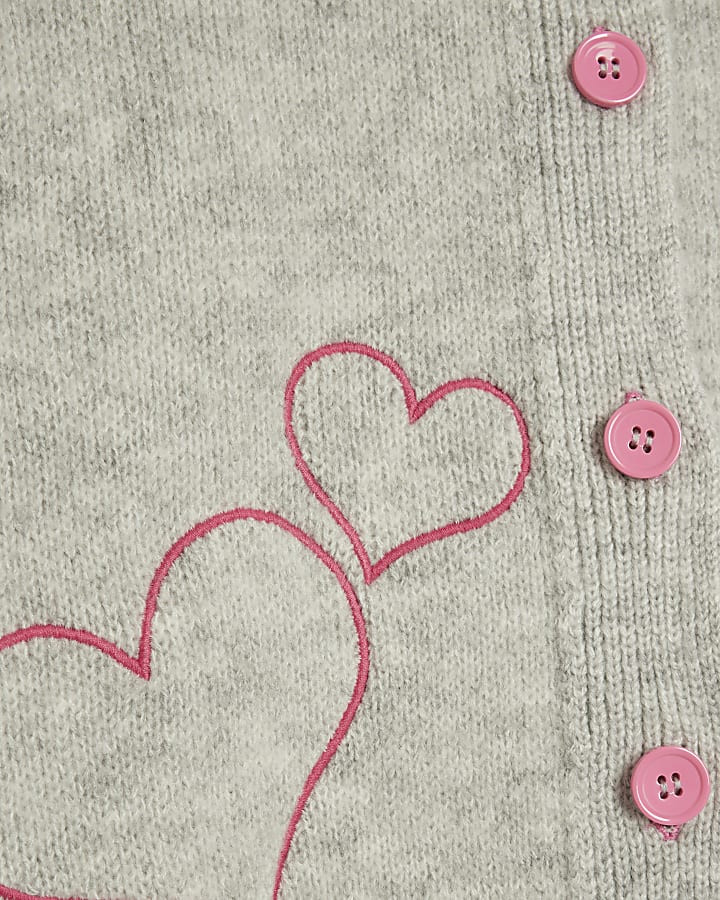 Grey Happy Heart Cardigan