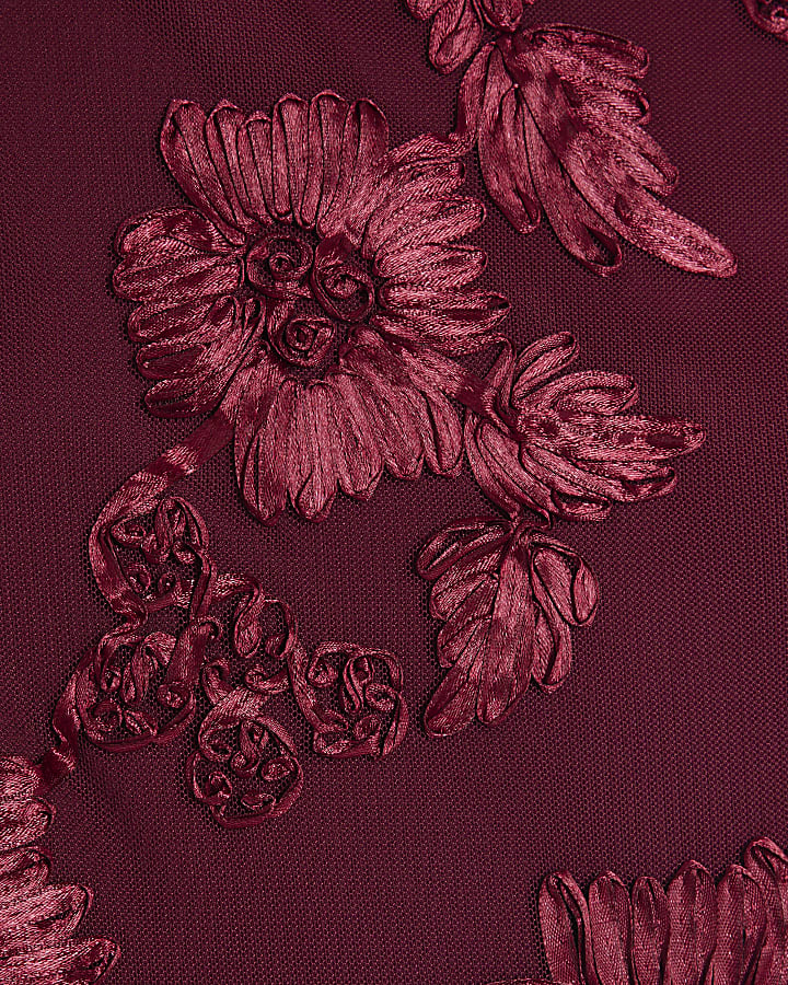 Red Long Sleeve Cornelli Mini Dress