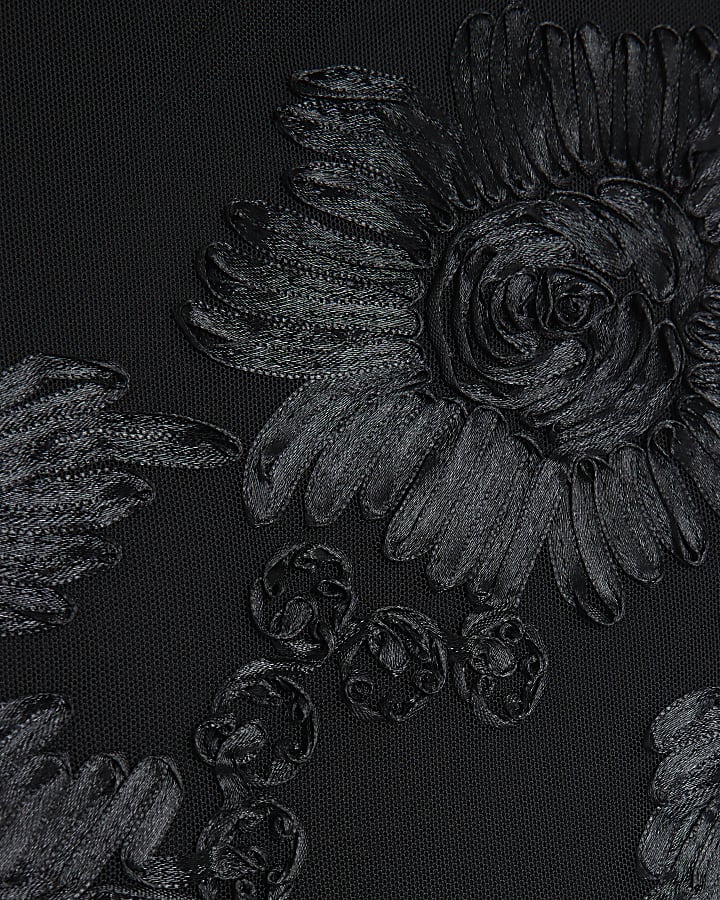 Black Long Sleeve Cornelli Mini Dress