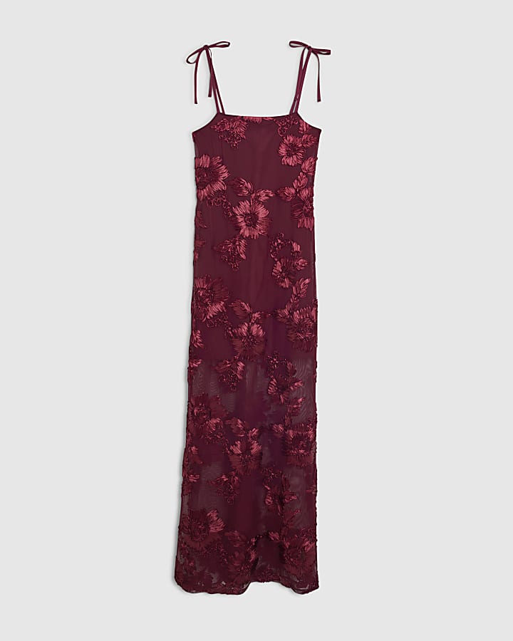 Red Sleeveless Cornelli Maxi Dress