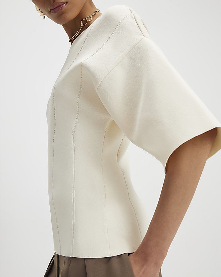 Cream T-Shirt Jumper