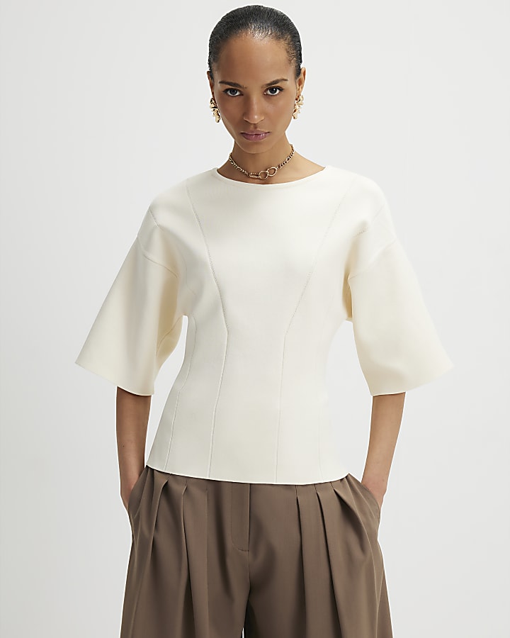 Cream T-Shirt Jumper