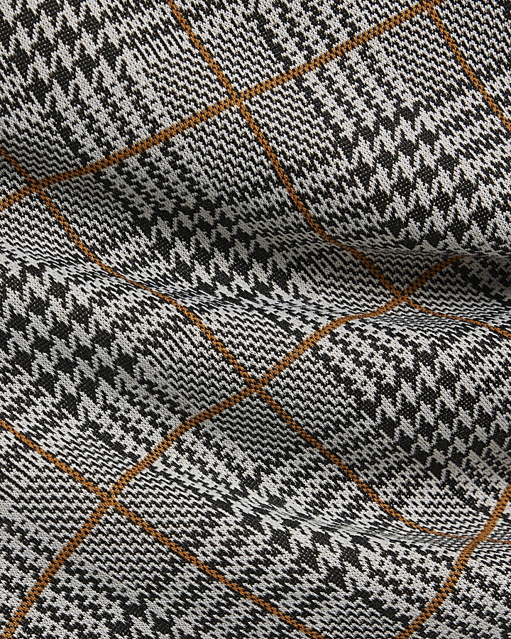Grey Check Tie Detail Top