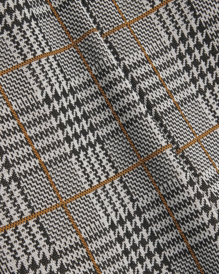 Grey Check Kickflare Trousers