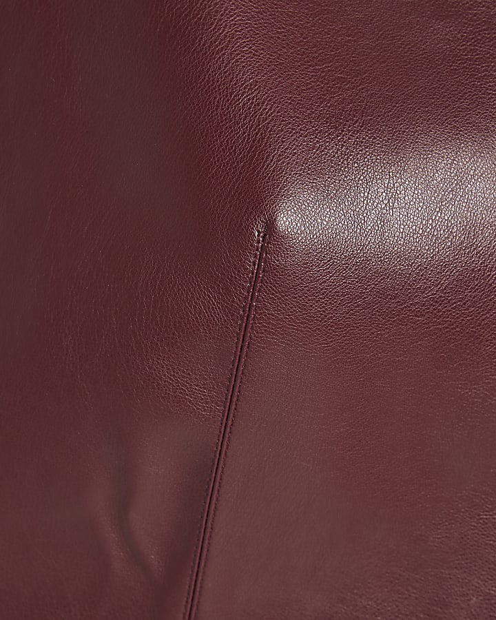 Red Faux Leather Shell Top