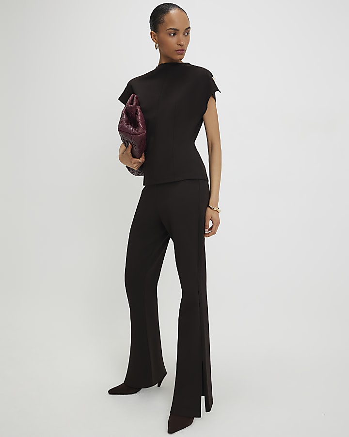 Brown Flared Trousers