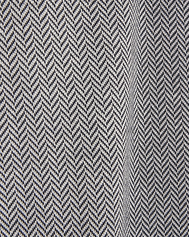 Grey Herringbone Flared Trousers