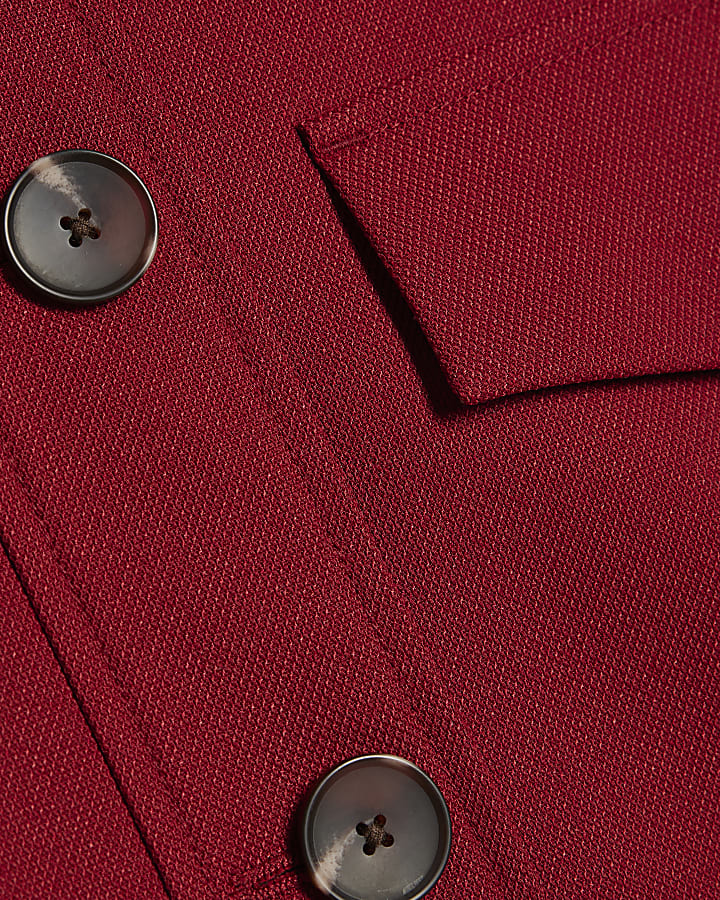 Red Short Sleeve Cropped Jacket