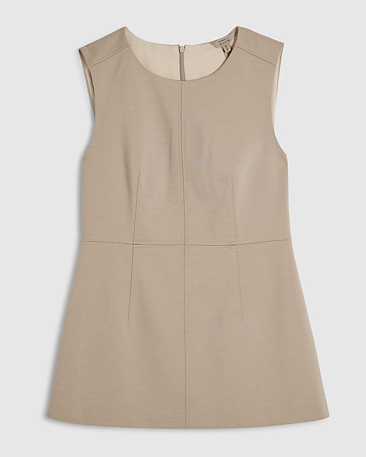 Cream Sleeveless Tunic Top