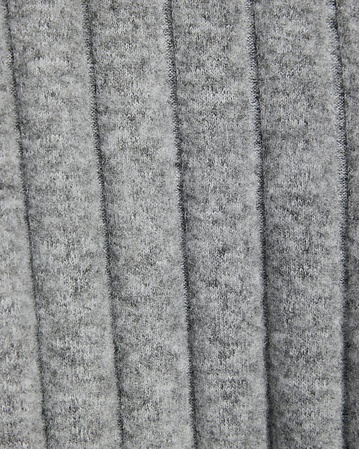 Grey Cosy Wide Ribbed Trousers
