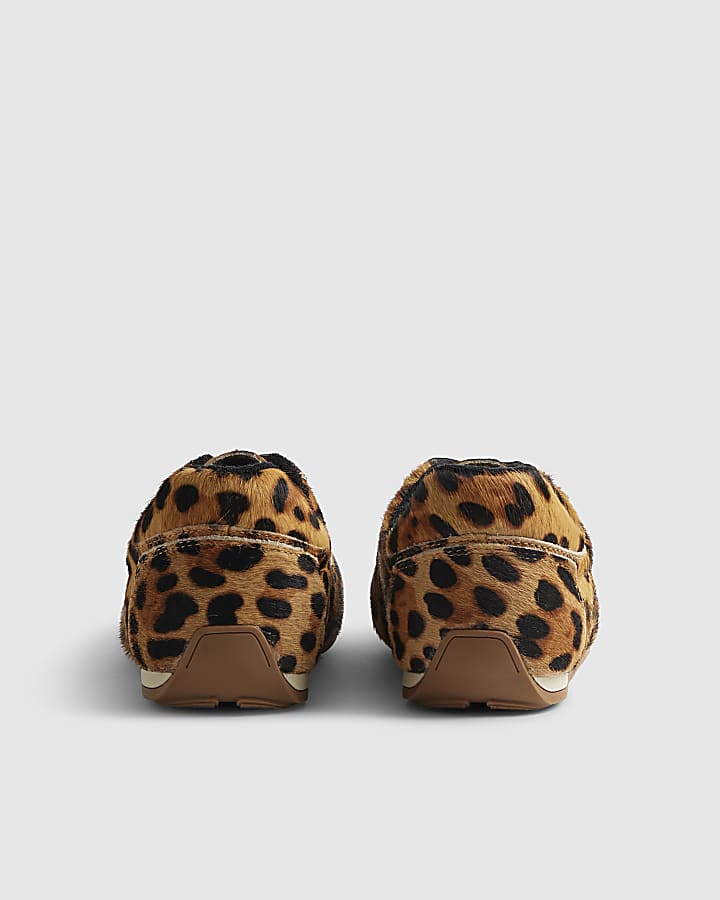 Brown Animal Print Suede Trainer