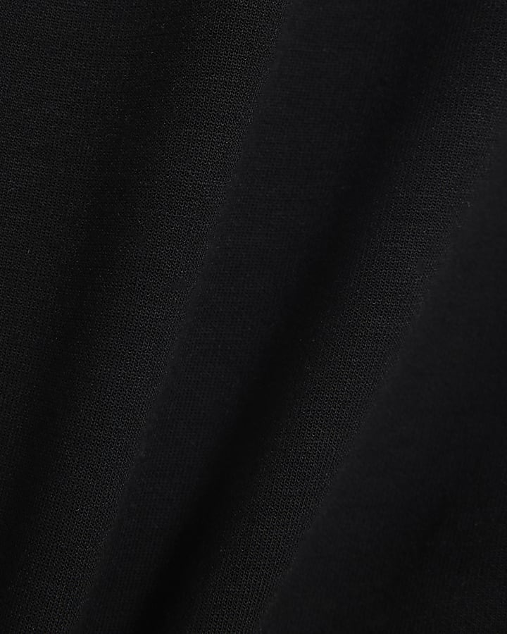 Black Premium Long Sleeve Tie Front Top