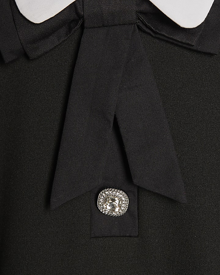 Black Bow Detail Shirt Dress