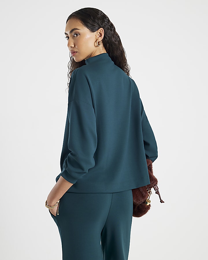 Green Premium High Neck Top