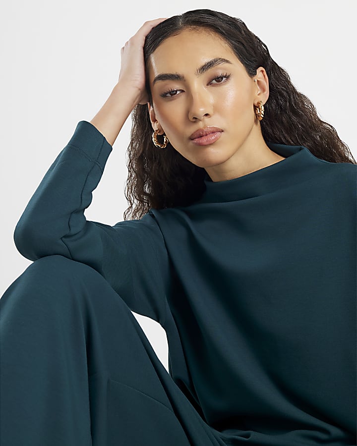 Green Premium High Neck Top