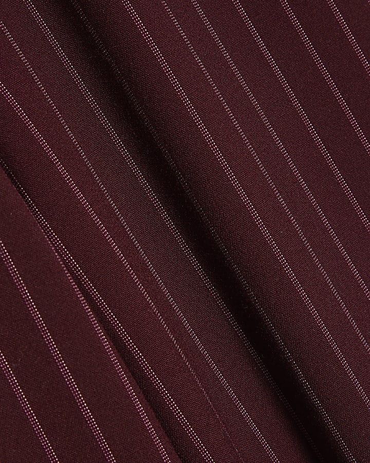 Red Pinstripe Crochet Side Stripe Joggers