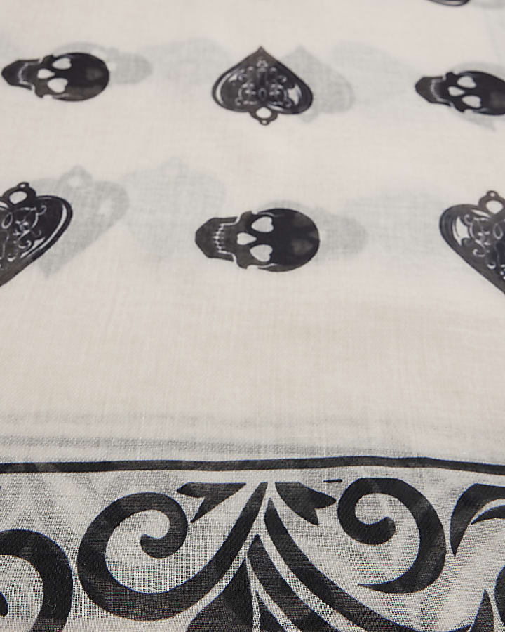Pink Lightweight Skull Print Scarf