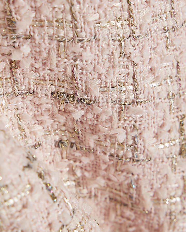 Pink Tailored Boucle Shorts