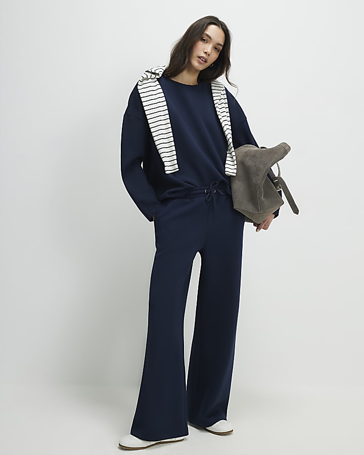 Navy Premium Twill Long Sleeve Top