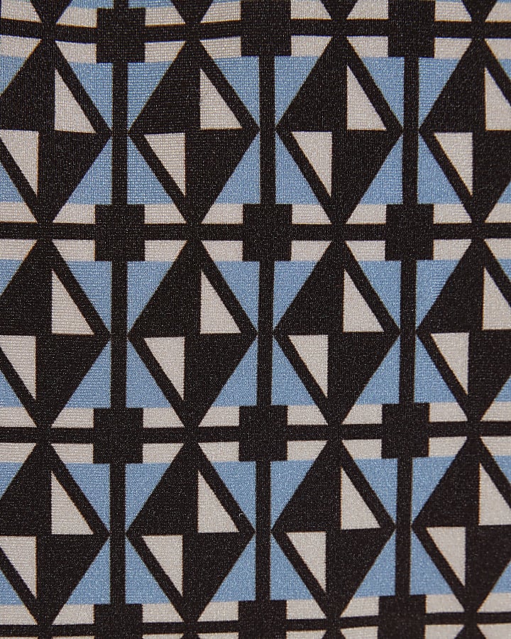 Brown Geometric Print Swimsuit