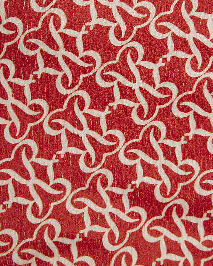 Orange Monogram Print Swimsuit