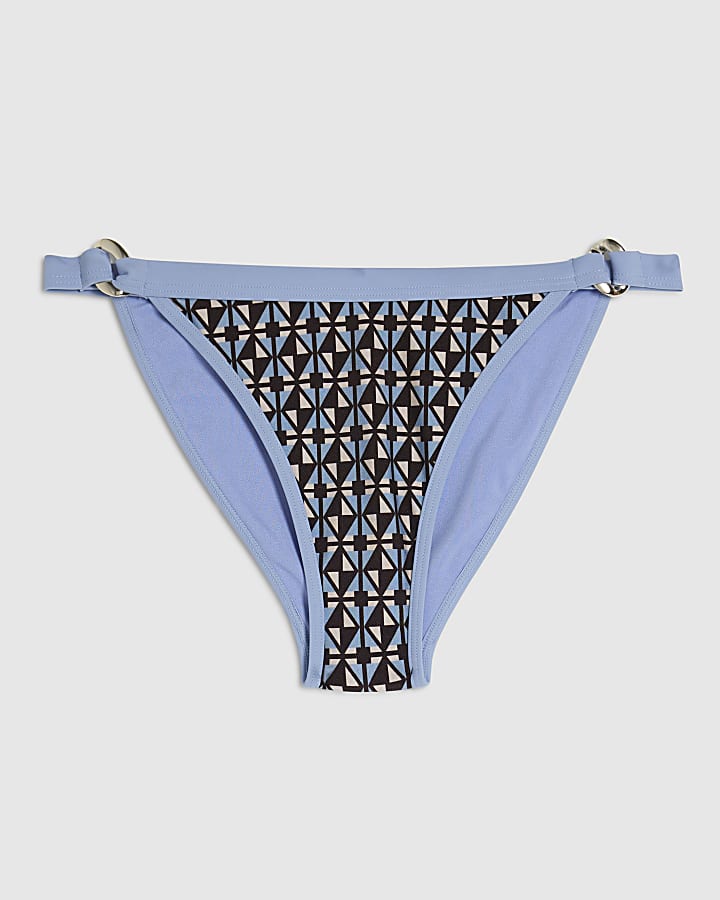 Brown Geometric Print Bikini Bottoms