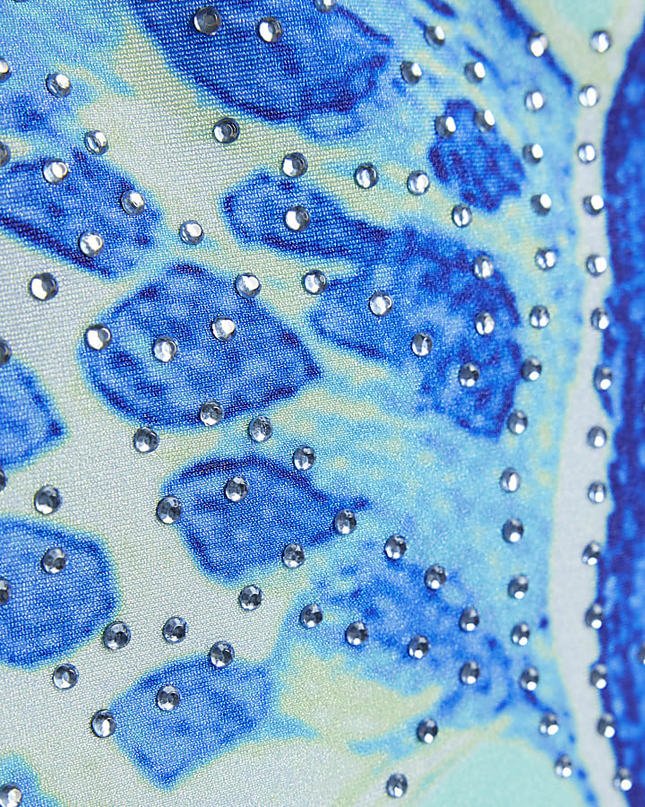 Blue Orchid Print Swimsuit