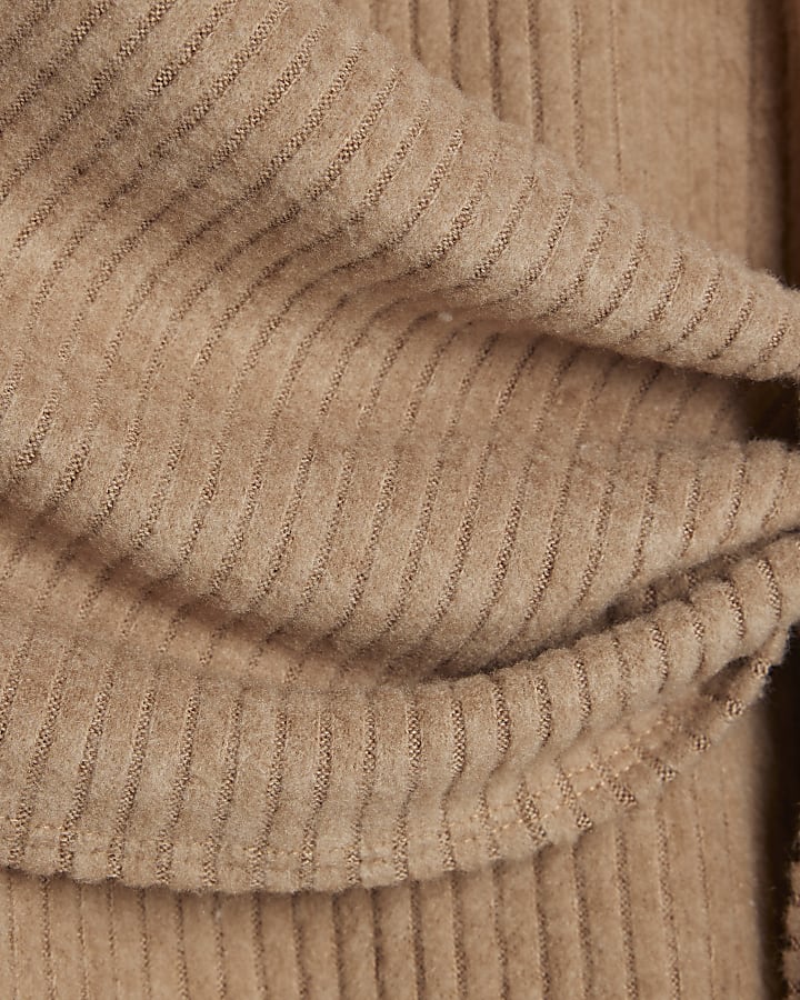 Beige Cosy Belted Wrap Top