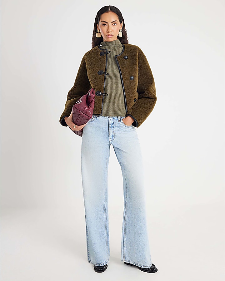 Khaki Cap Sleeve Cosy Brushed Top