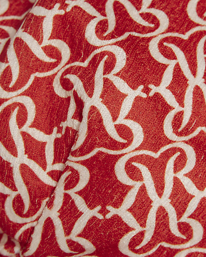 Orange Monogram Print Bikini Top