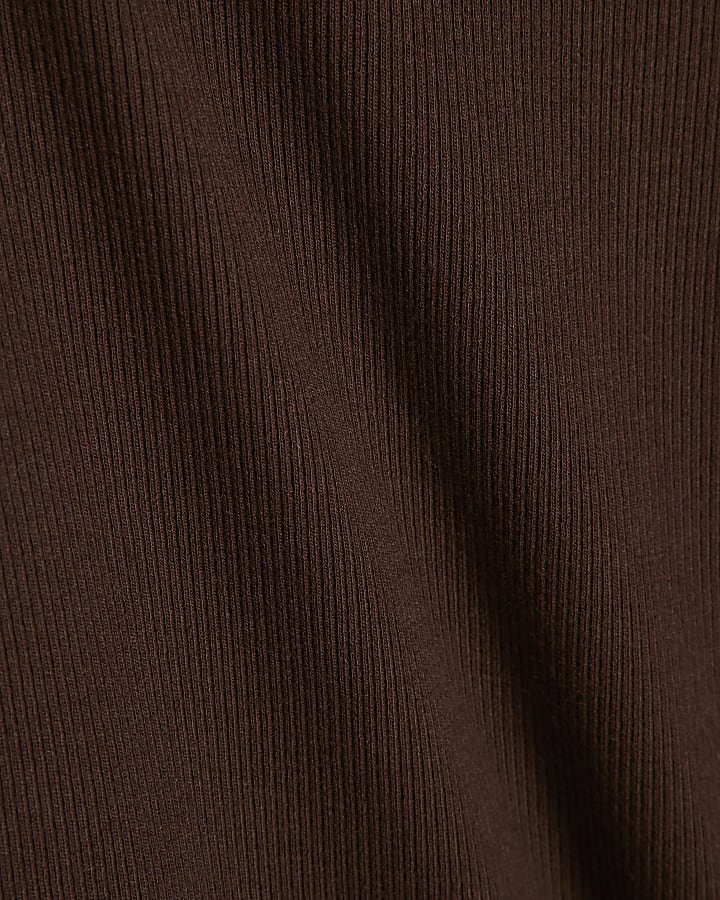 Brown Scallop Trim Top