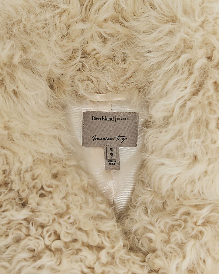 Cream Shearling Aviator Jacket