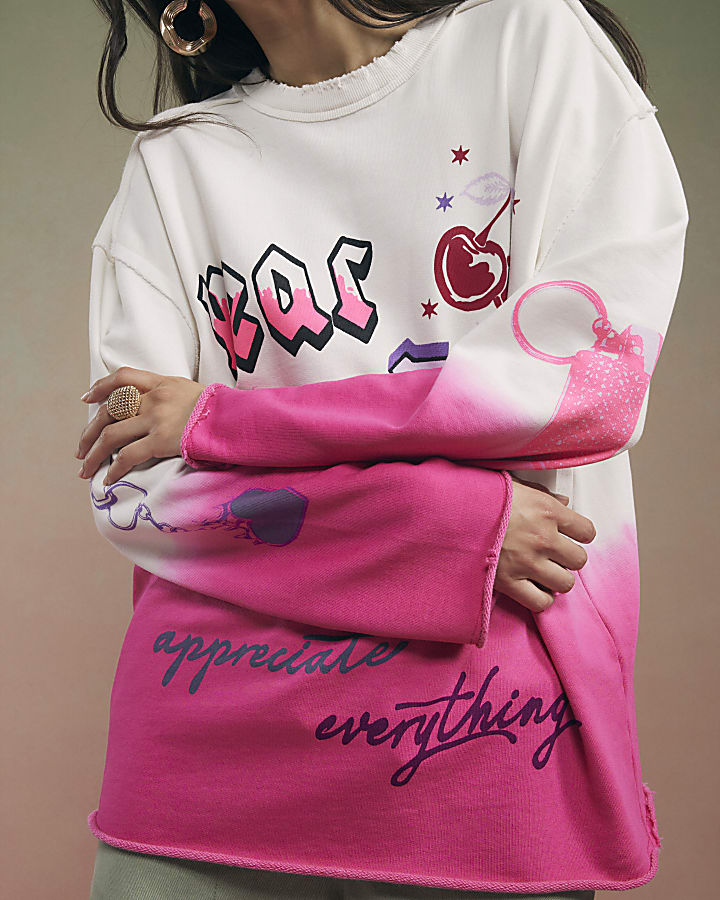 White Year Zero Dip Dye Sweatshirt