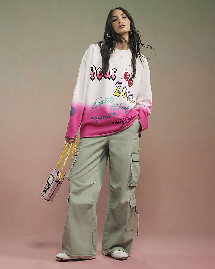 White Year Zero Dip Dye Sweatshirt