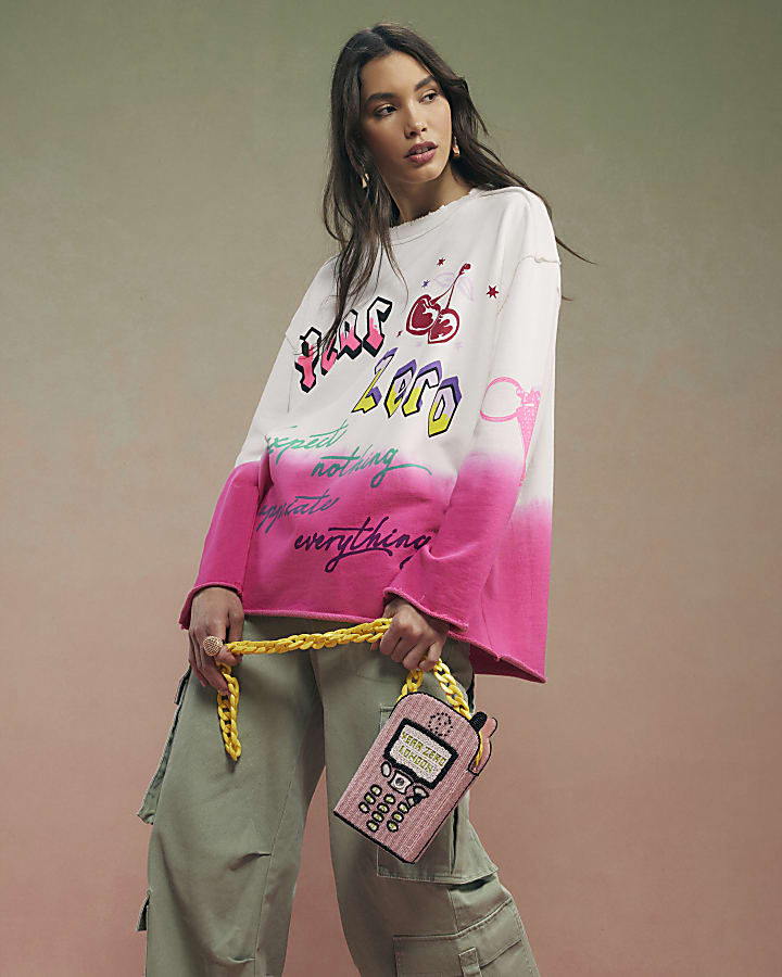 White Year Zero Dip Dye Sweatshirt