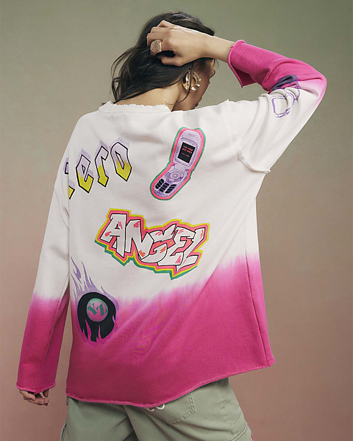 White Year Zero Dip Dye Sweatshirt
